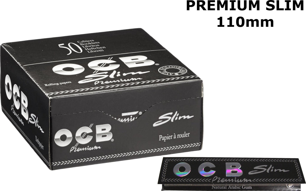 OCB 1600 Feuilles à Rouler Long Slim (Lot de 50) Noir, 1 pièce